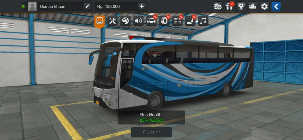 Bus Simulator Indonesia garage customization screen
