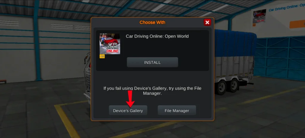 Choose device gallery option in BUSSID