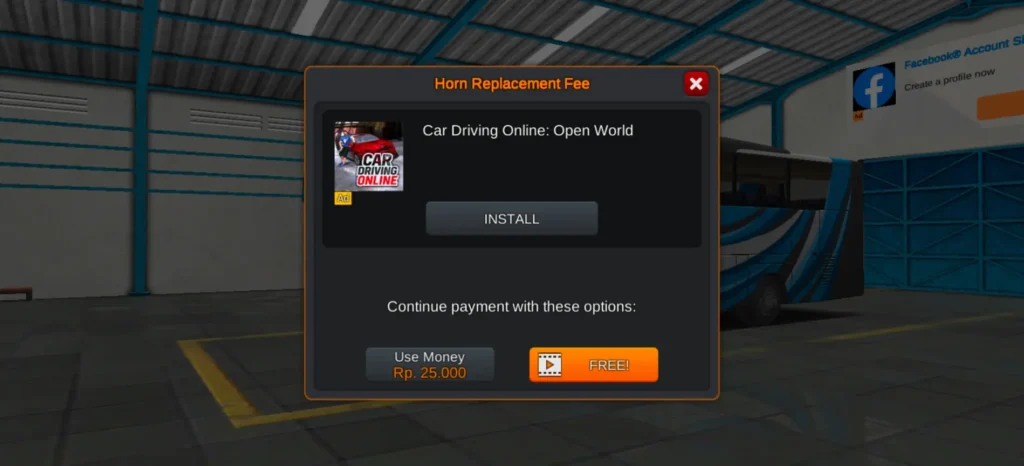 bus simulator indonesia horn unlock options using coins or watching ad