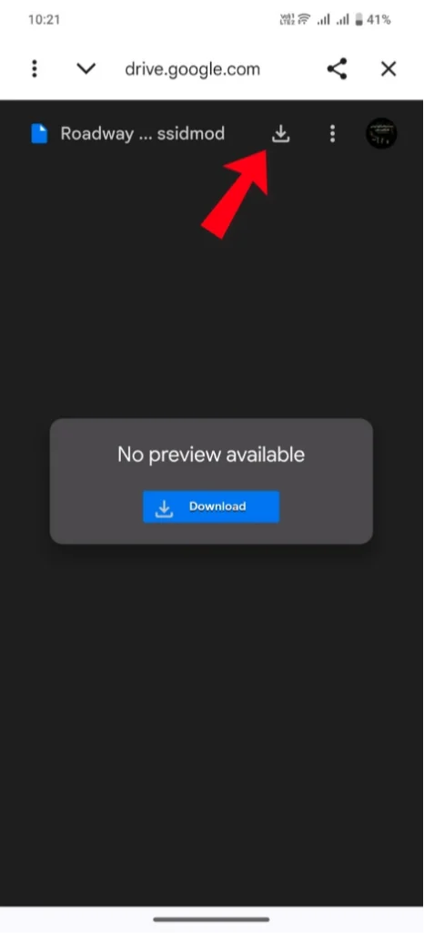 Download BUSSID bus file from Google Drive using the download icon at the top