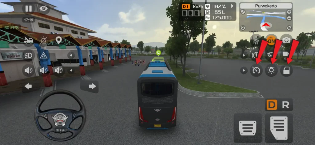 Bus Simulator Indonesia cruise control, dipper, and bus gate features