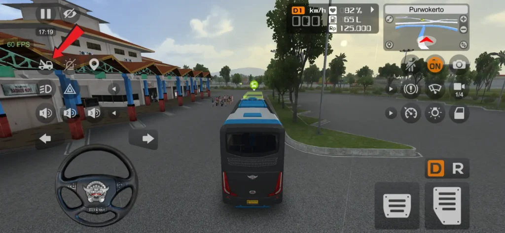 Tow Service button in Bus Simulator Indonesia